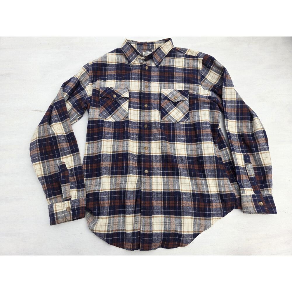 Vintage 80s Genuine Roebucks Sears Western Plaid Shirt Men's XL Tall READ